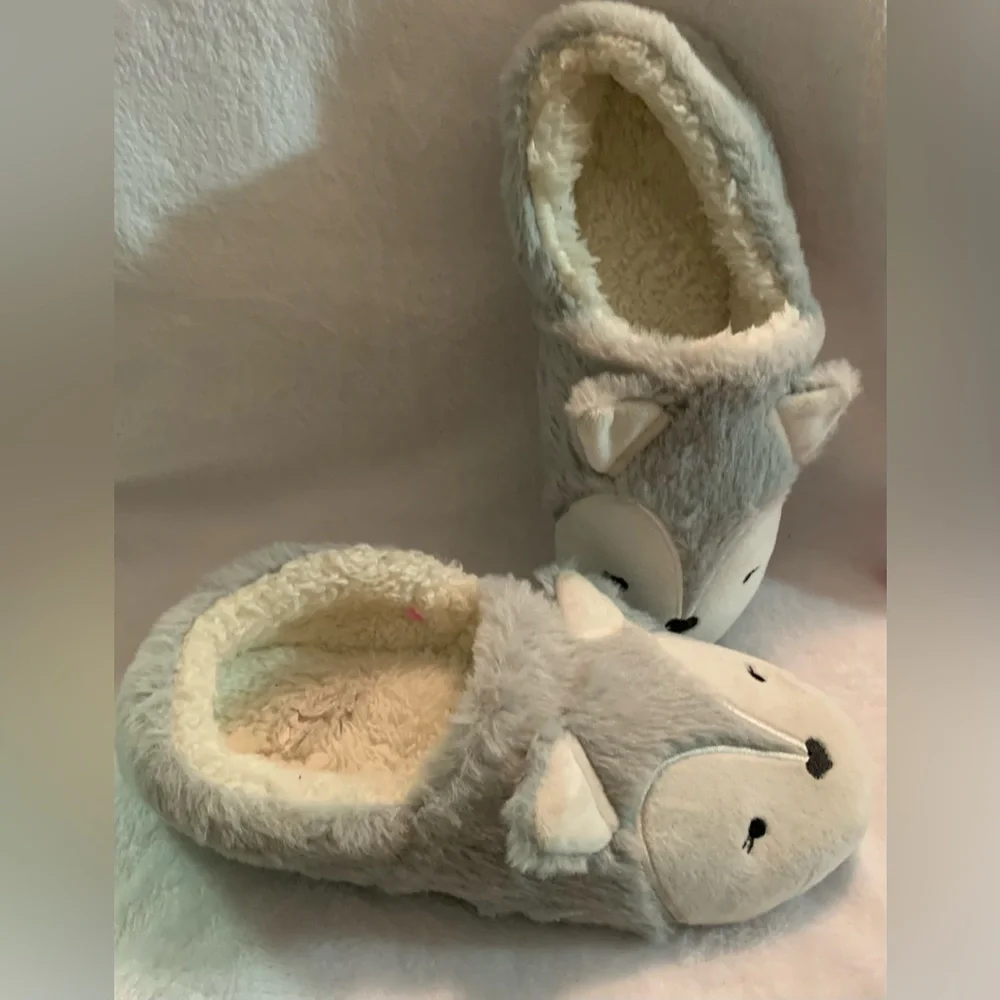 Caramella Bubble Fox Slippers for Women Animal Fuzzy House Slippers